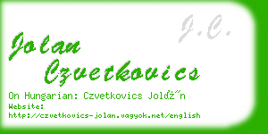 jolan czvetkovics business card